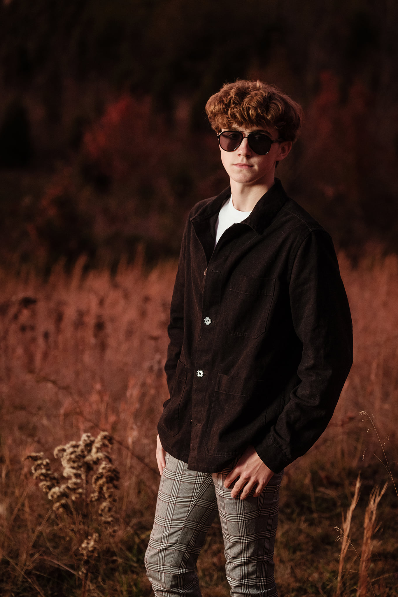 Editorial portrait at sunset